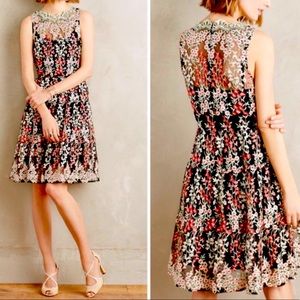 Anthropologie dress. Beautiful HD Emilia embroidered dress with slip.